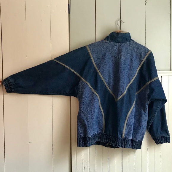 🎉H.P. Vintage Floral Denim Coat Jean Jacket L - Picture 6 of 15